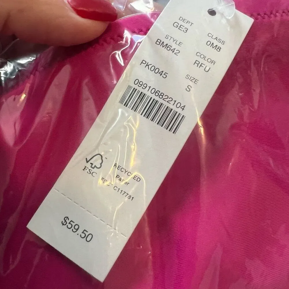 J.Crew Women's High-Rise Bikini Bottom Pink Size S Full Coverage‎